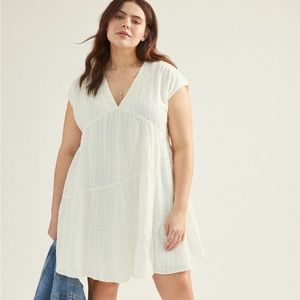 Anthropologie Maeve White Juliet Tiered Tunic Dress, L